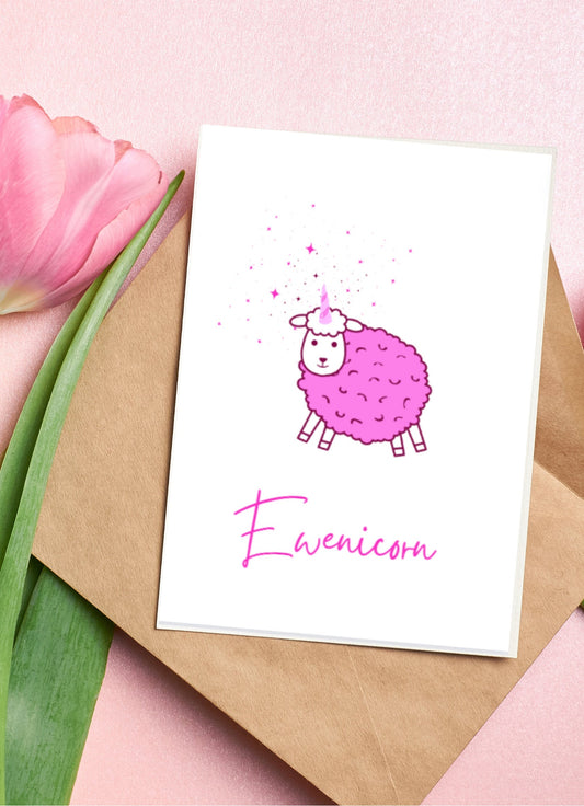 Ewenicorn Notecard - Blank Greeting Card